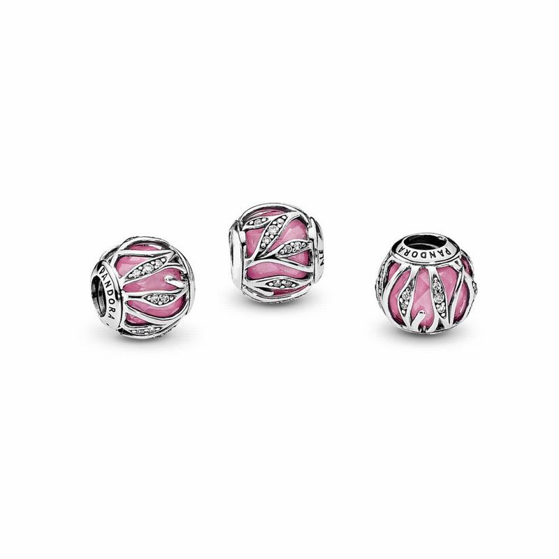 Pandora Nature's Radiance Charm Europe - Sterling Silver/Pink/Cubic Zirconia/Cubic Zirconia - 46235